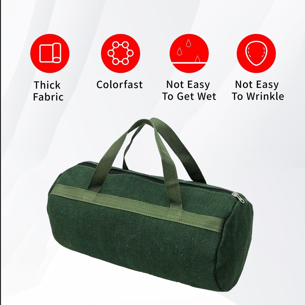 Fvbiywpil Grill Accessory Storage Bag, 24"" Extra Thick Canvas Dark Green