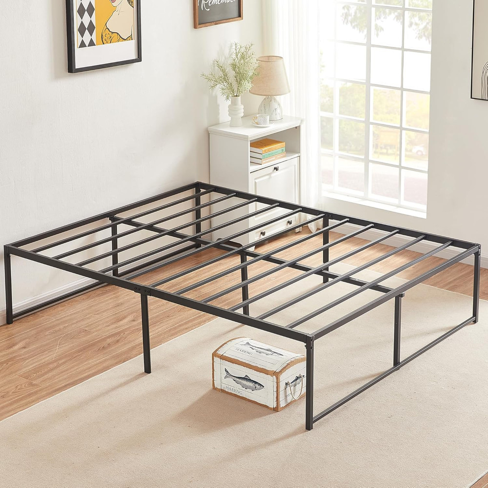 18" Metal Platform Bed Frame - Full Size, No Box Spring Needed