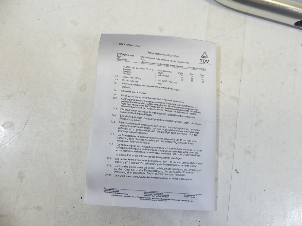 LSL AM1 Handlebars Silver 710/60/40 M02132