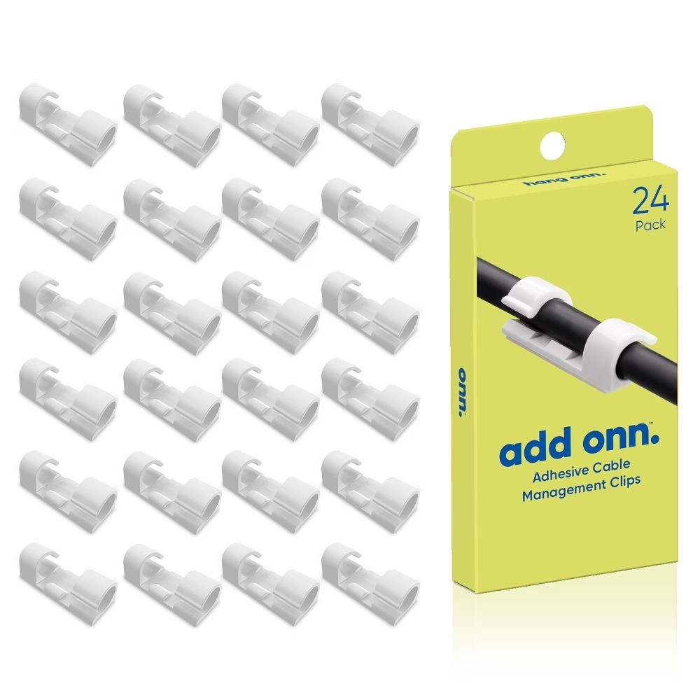 Peel and Stick Cable Clips 24 Pack Self Adhesive Wire Organizer Holder