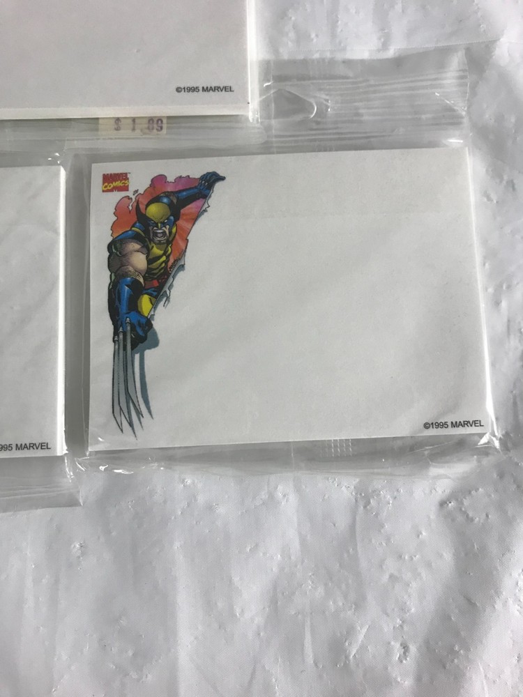 5 - 1995 Marvel Comics Memo Note Pads 4" x 6" & 4" x 3" Wolverine Thing Iron Man