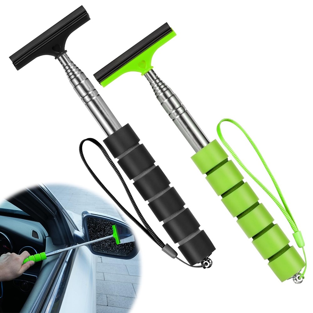 Side Mirror Squeegee, 2 PCS Car Upgrade Black and Green