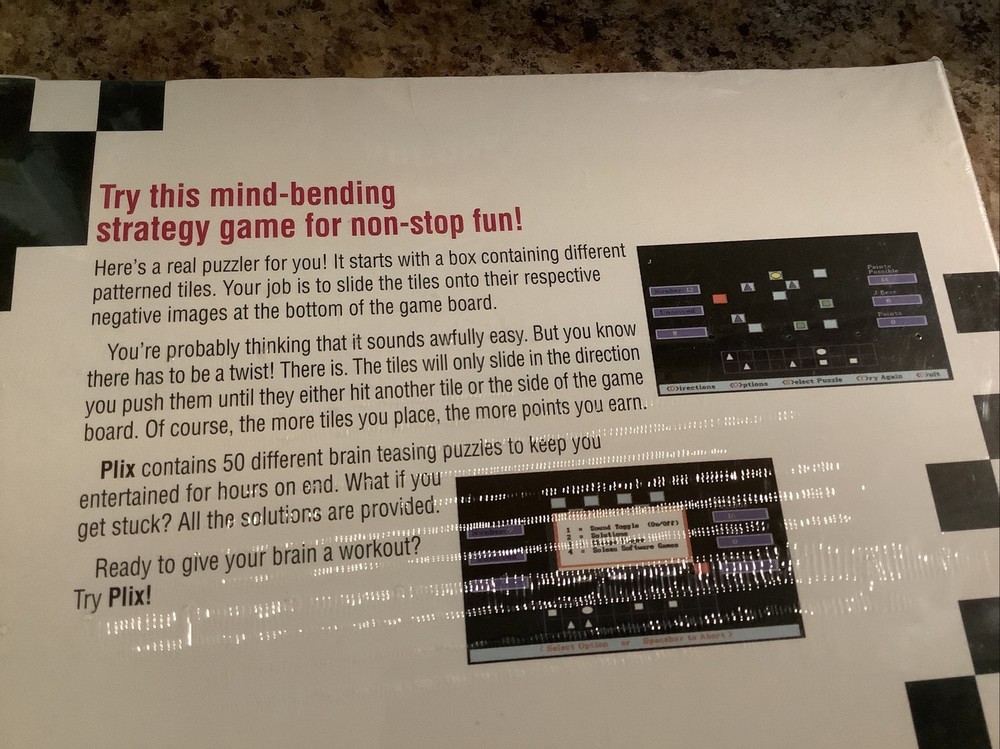 Plix Computer Game PC Version IBM/Tandy/MS-DOS 3.5” Disk New