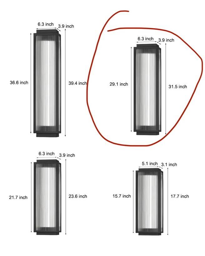 Dazuma rectangular Strip LED Black Modern Outdoor Wall Light