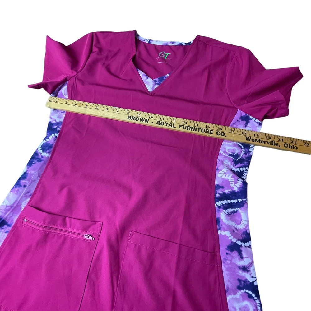 GT Performances Pink Short Sleeve Lightweight Nurses Scrub Top Small