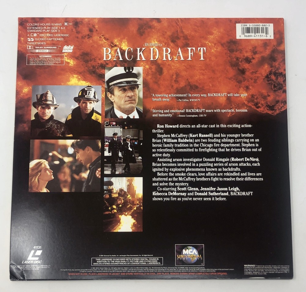 Backdraft (1991) - Laserdisc - Widescreen Kurt Russell