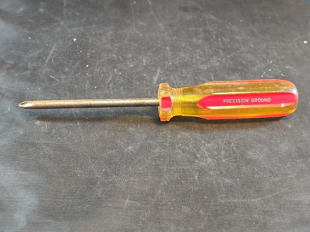 Vintage Rosco Tools Phillips Head Screwdriver V44P Plastic Handle USA 8"