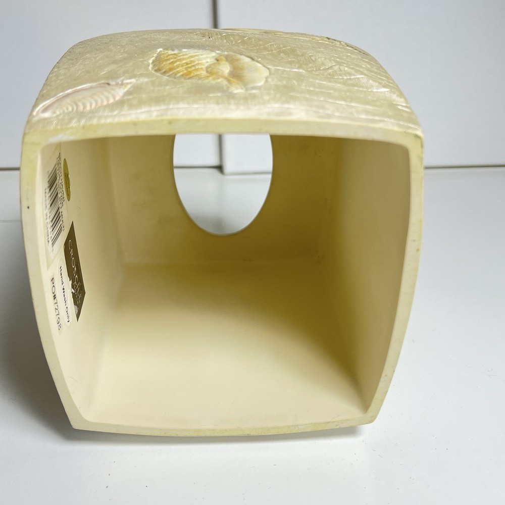 Croscill Home Beach Haven Square Tissue Box Cover Sea Shells Beach Nautical
