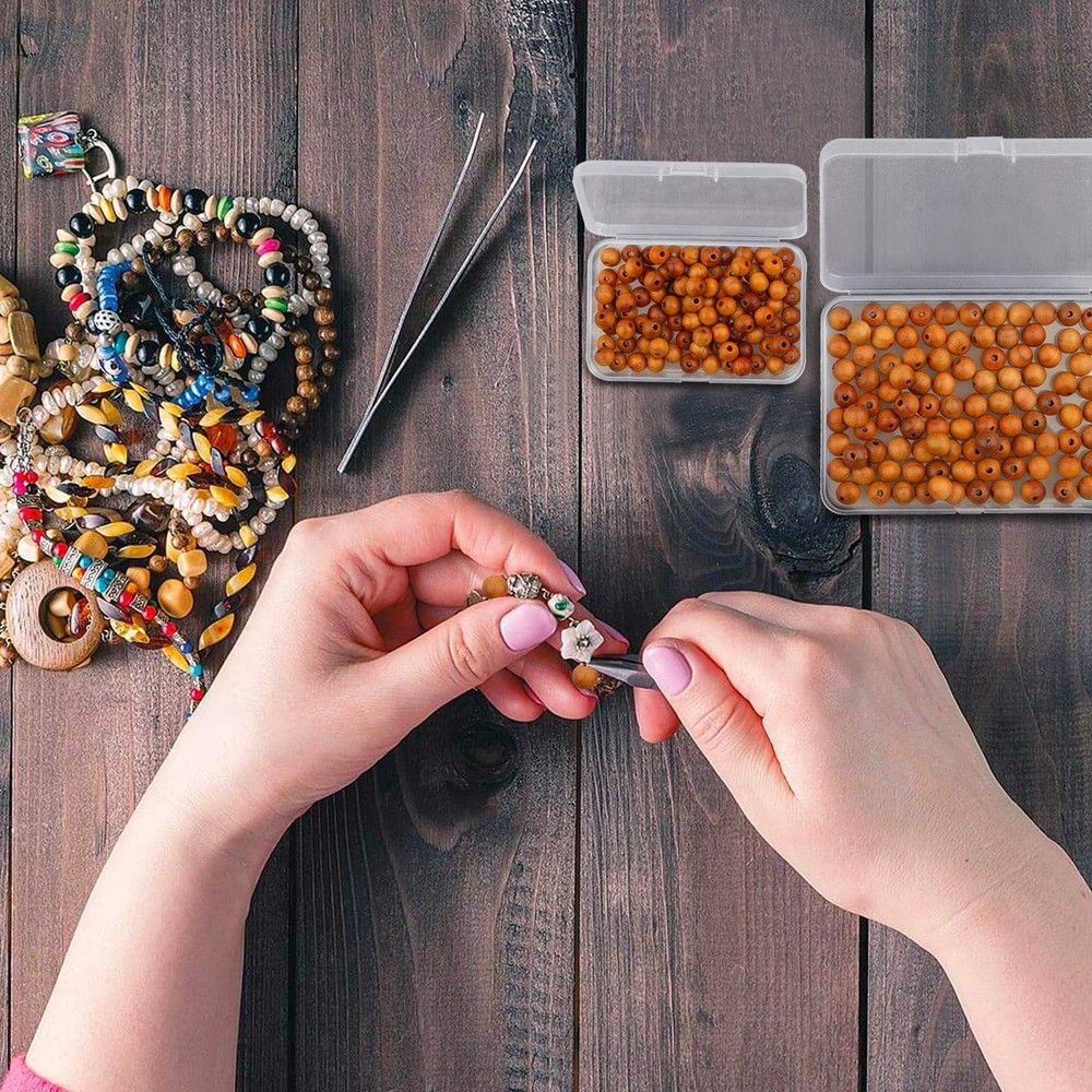 24 Pcs Mixed Sizes Mini Clear Storage Containers - Rectangular, Small Plastic...