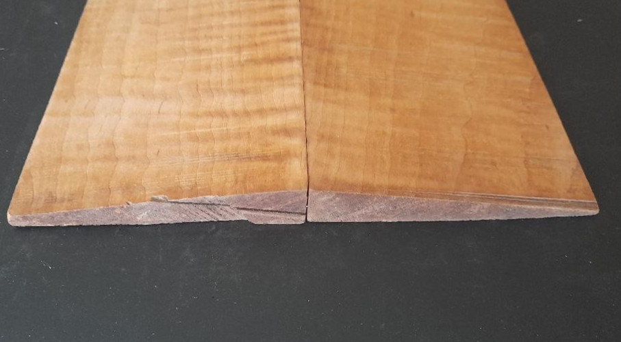 2 PC Booked-Matched Maple Violin Back and 9 Spruce Pieces, Possibly For Lining