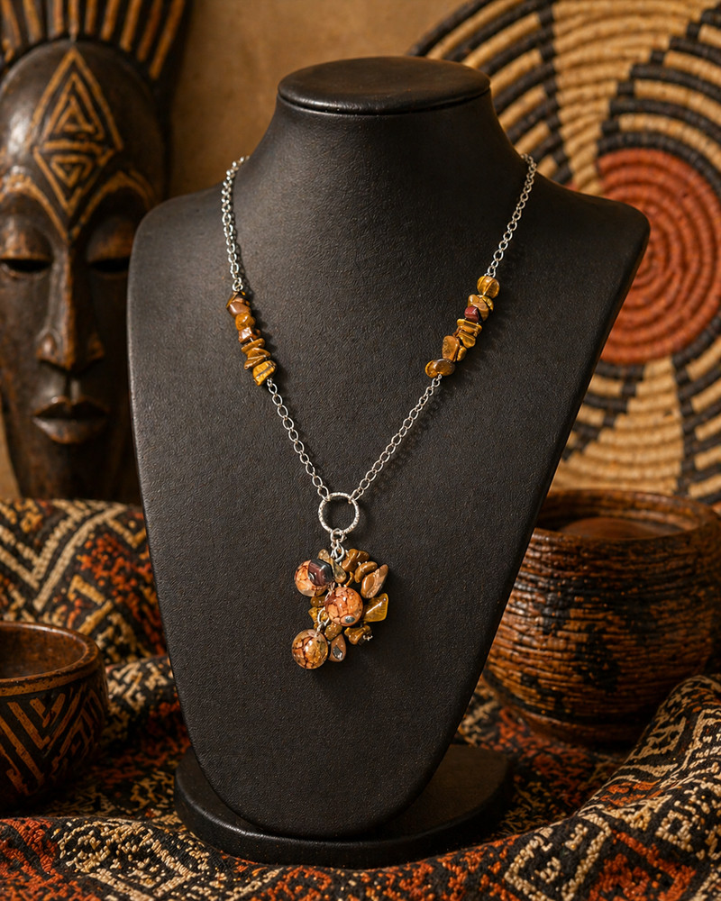 Natural Brown Stone Necklace
