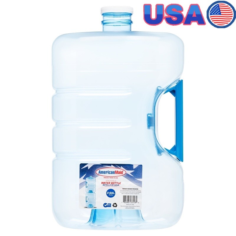 3 Gallon Stackable Water Container BPA Free W/ Easy Grip Handle Transport New