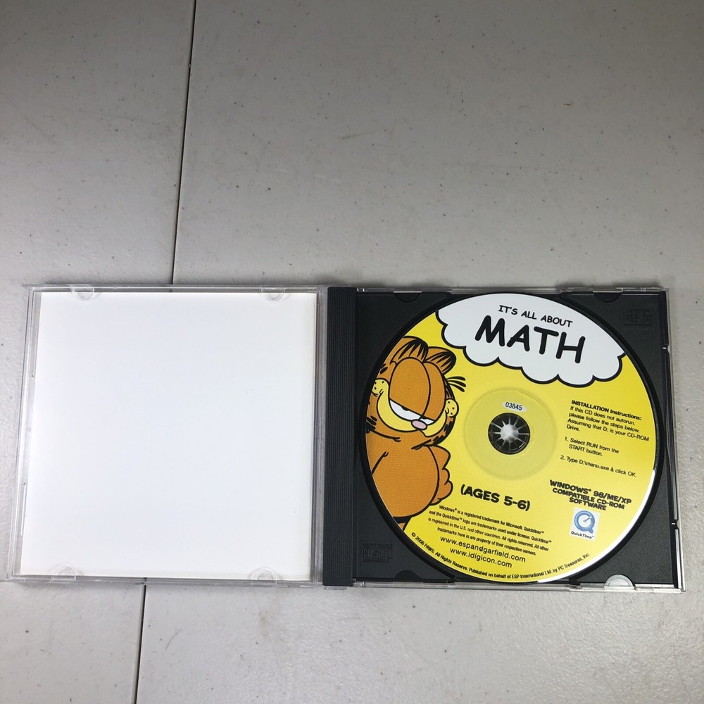 Garfield: It's All About Math & Reading & Phonics Ages 5-6 2006 2004 PC-ROM