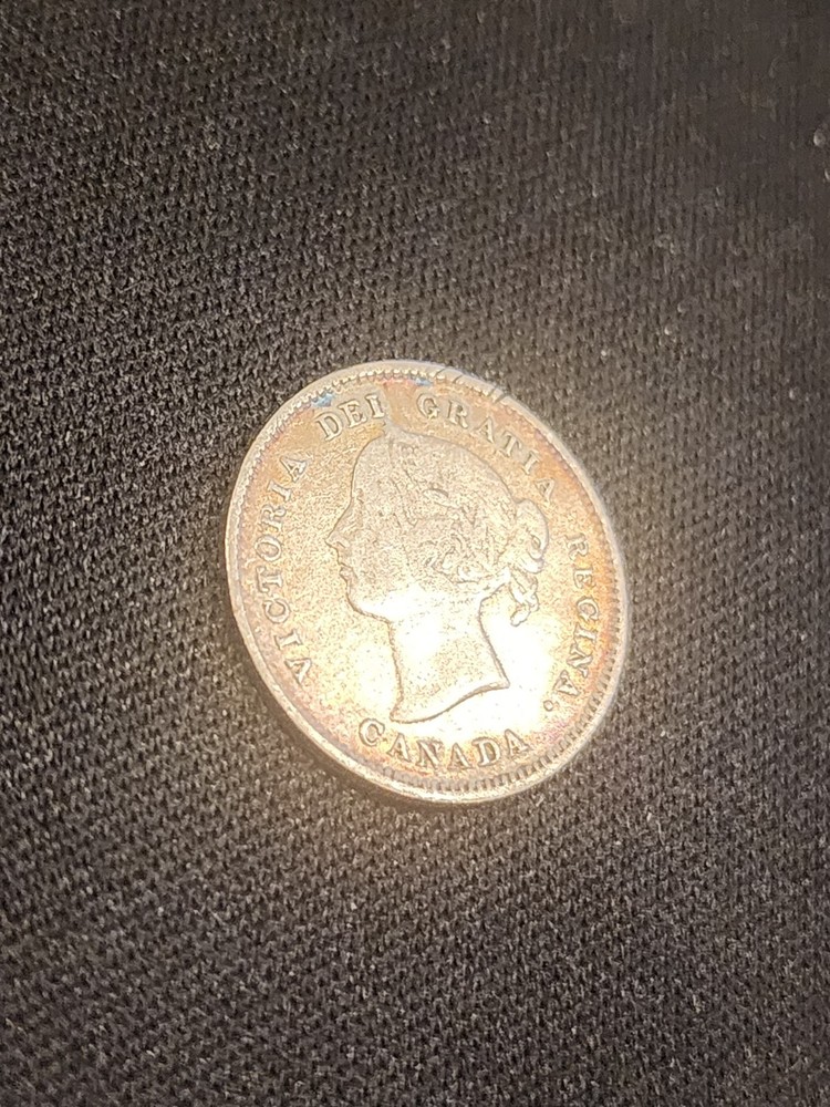 1886 Canada 5 Cents Silver Coin