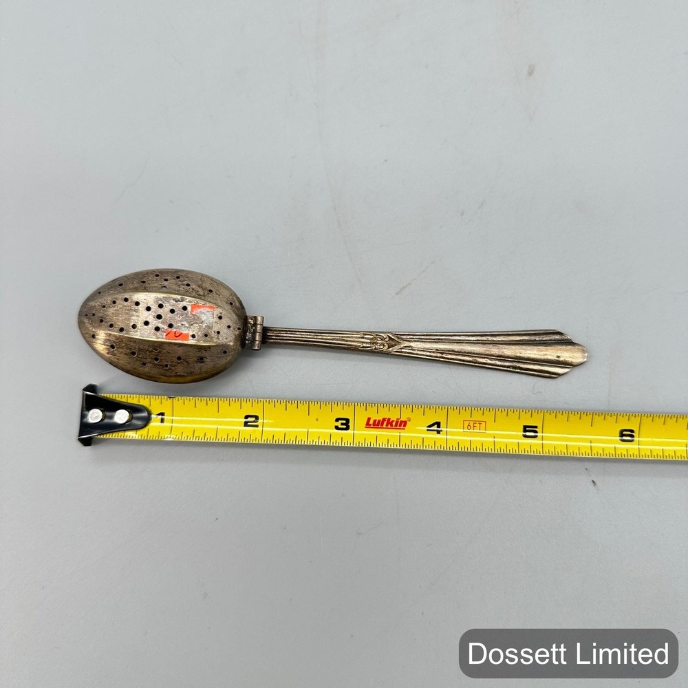 Vintage Metal Spoon Infuser Loose Leaf Tea Strainer Silver Reusable Kitchen