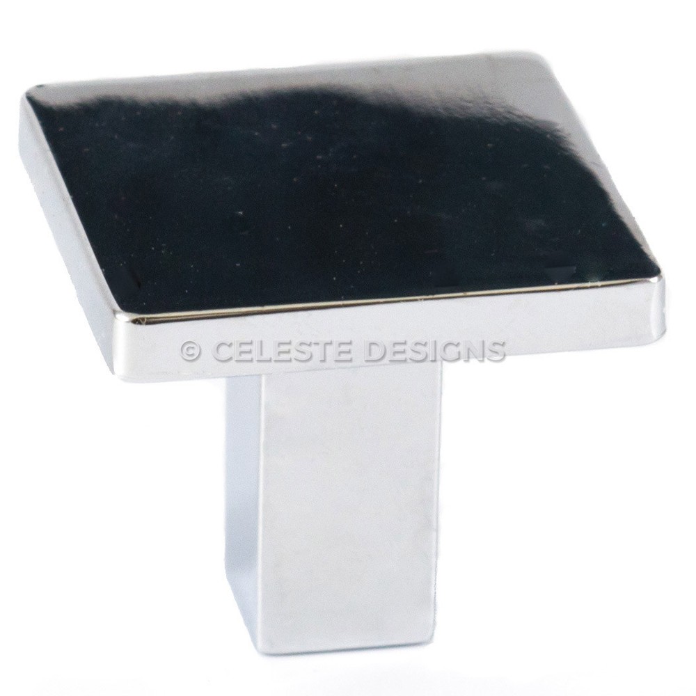 Square Knob Cabinet Knob Polished Chrome Solid Zinc