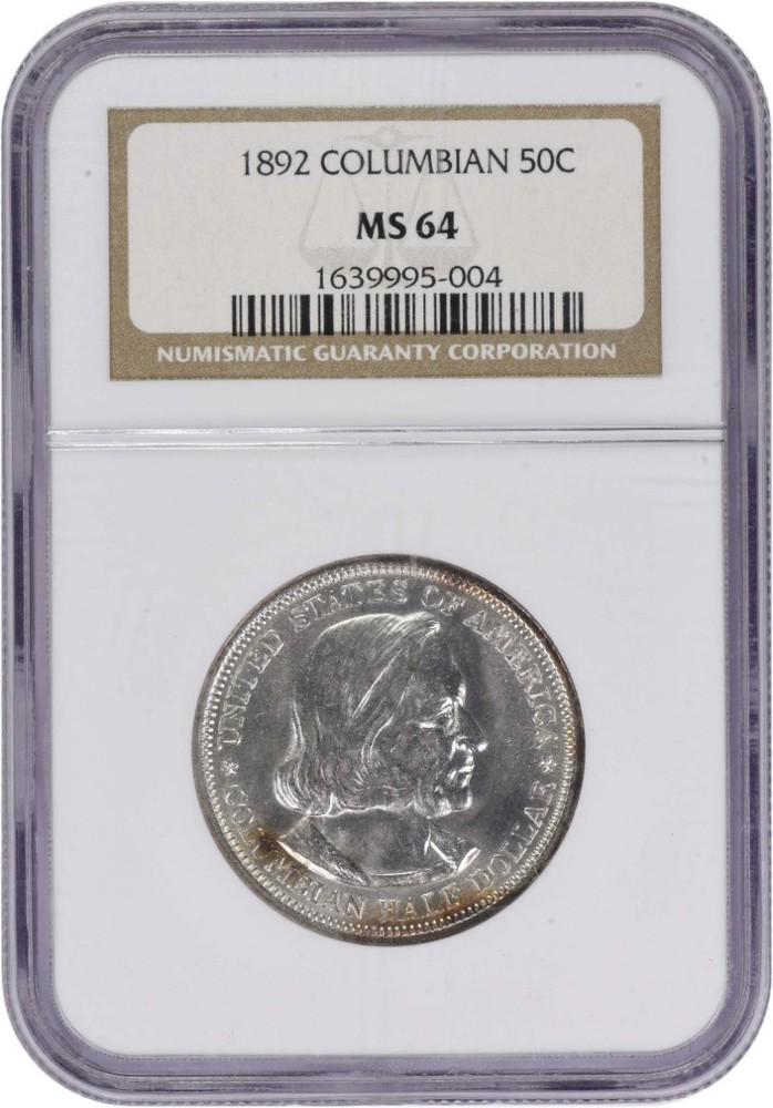 Columbian Commemorative Silver Half Dollar 1892 MS64 NGC