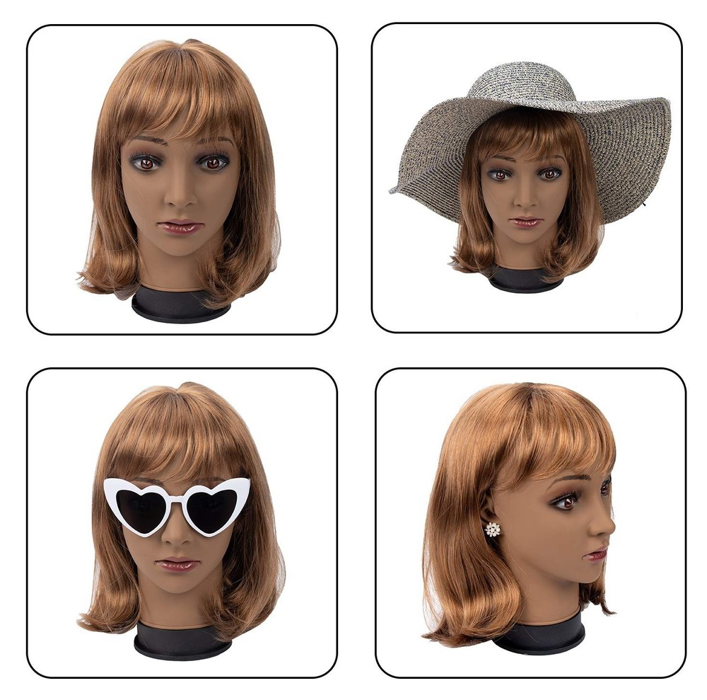 22'' Professional Brown Mannequin Head for Makeup Practice & Wig Display