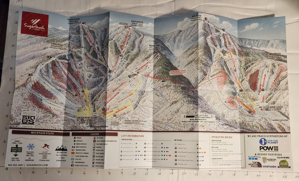 2009/10 SUGARBUSH SKI AREA TRAIL MAP WITH TWO RECENT MAPS TOO. ALL MINT. SEE