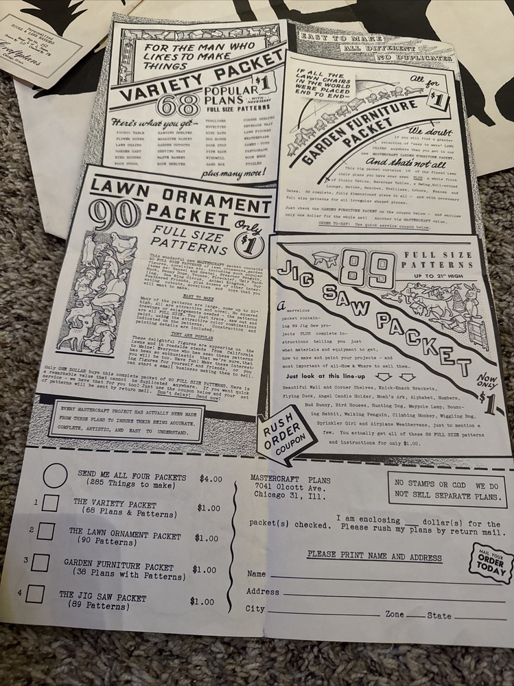 Vintage Mastercraft Craftplans Woodworking Patterns Catalog Ephemera