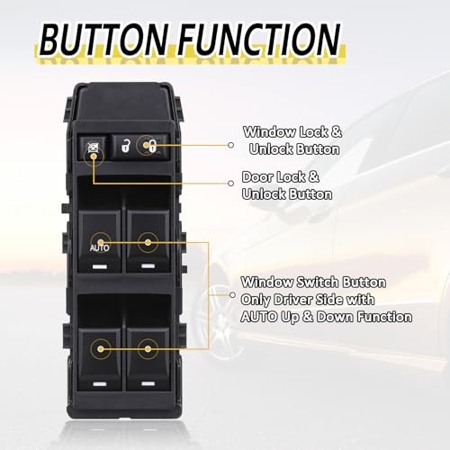 Front Left Driver Side Power Window Switch, Fit for 2008-2013 Dodge Avenger