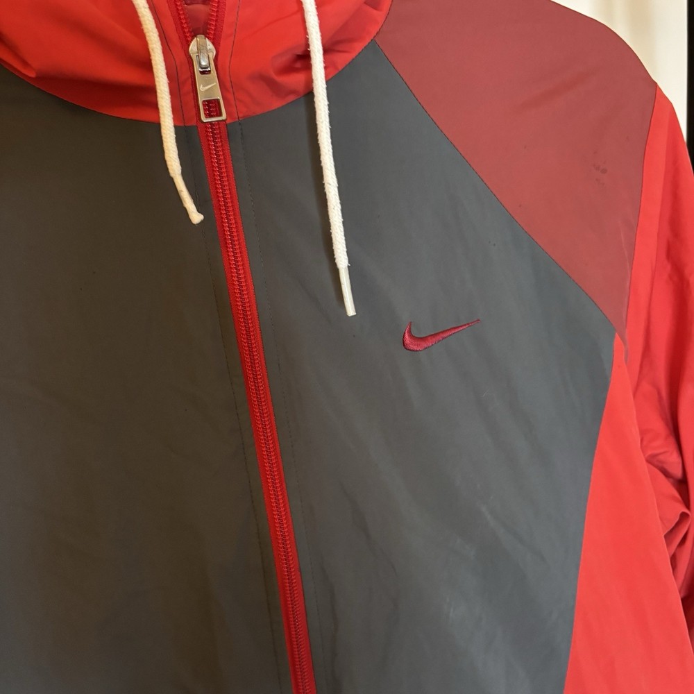 Nike Athletic Dept Red Hooded Windbreaker – Small