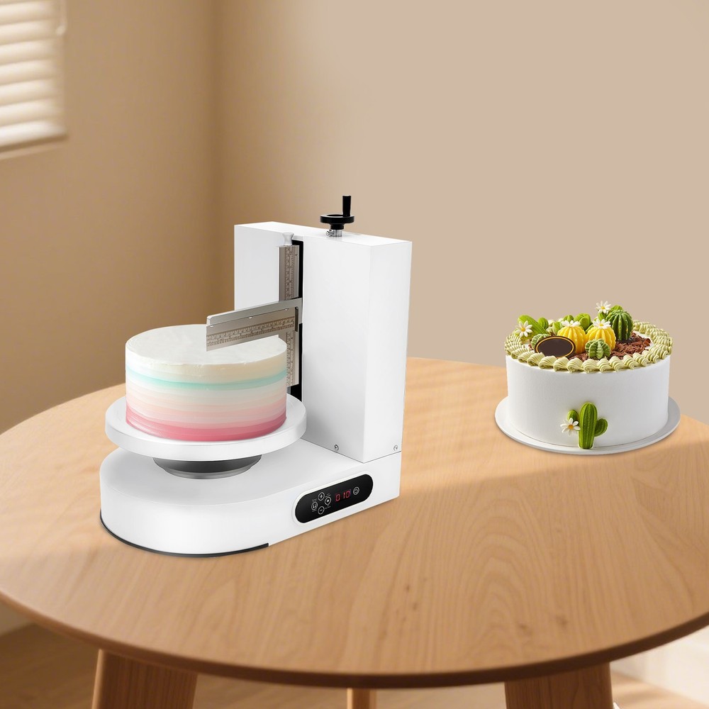 Display Smooth Cream Adjustable 4-12'' Birthday Cake Decorating Machine White