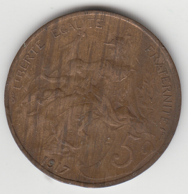 France 5 Centimes 1917