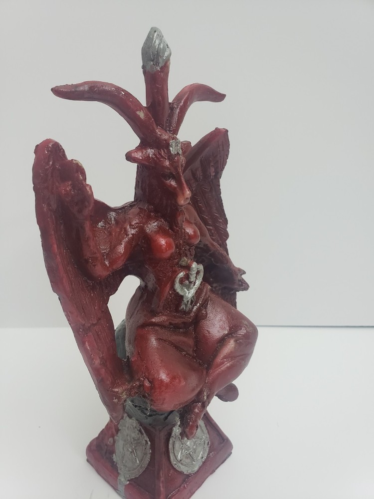 Templar Sabbatic Demon Satan Color Red Size 9"X5" Goat Baphomet Statue Devil