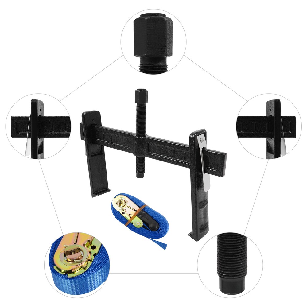 Drive Wheels Puller Drum Brake Hub Puller Steel Puller Black w/ Blue Nylon Strap