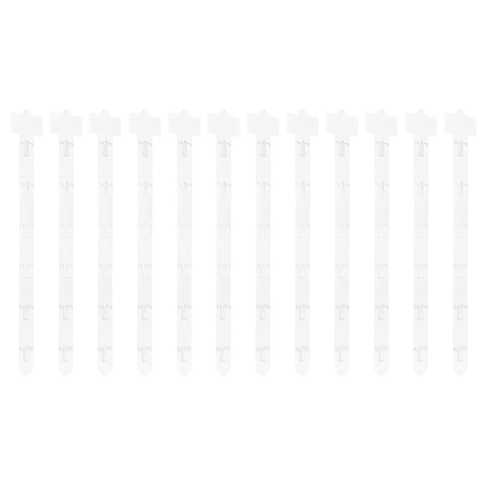 12Pcs Hanging Merchandise Strips, 18.5" Display Rack Stand, Clear