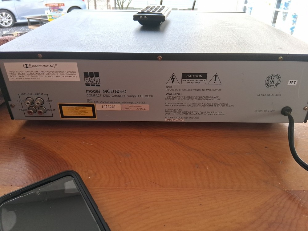 BSR MCD8050 6 CD Changer+Cassette Deck Tested Working With Remote