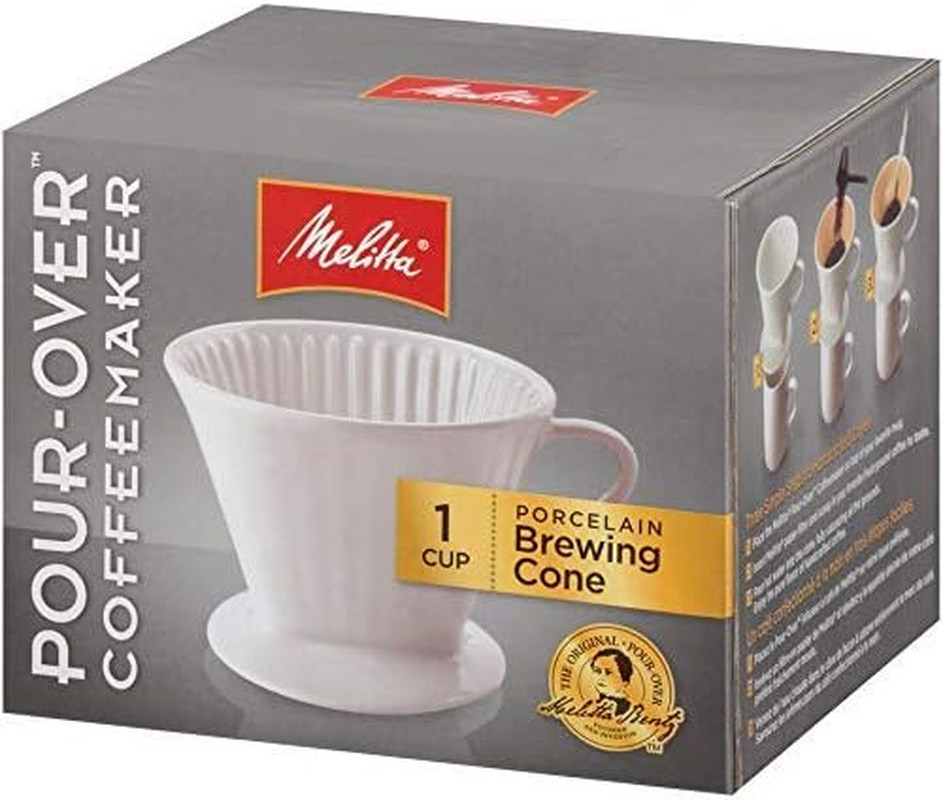 No 2 Porcelain Single Cup Pour-Over Coffee Brewer, White