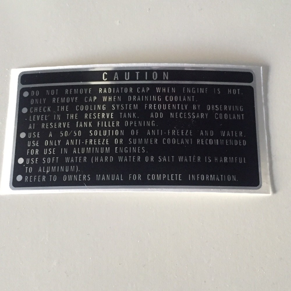 CX500 CAUTION RADIATOR DECAL