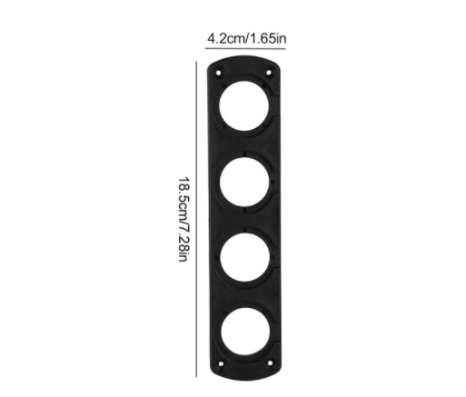 4 Hole Motorcycle-Car Cigarette Lighter Socket Cover Base Adapter Black
