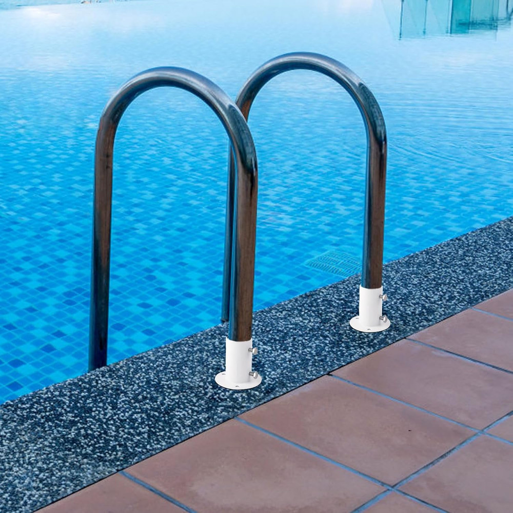 2Pcs Pool Deck Flanges, Stainless Steel Pool Ladder Flanges Pool Stair Deck Flan