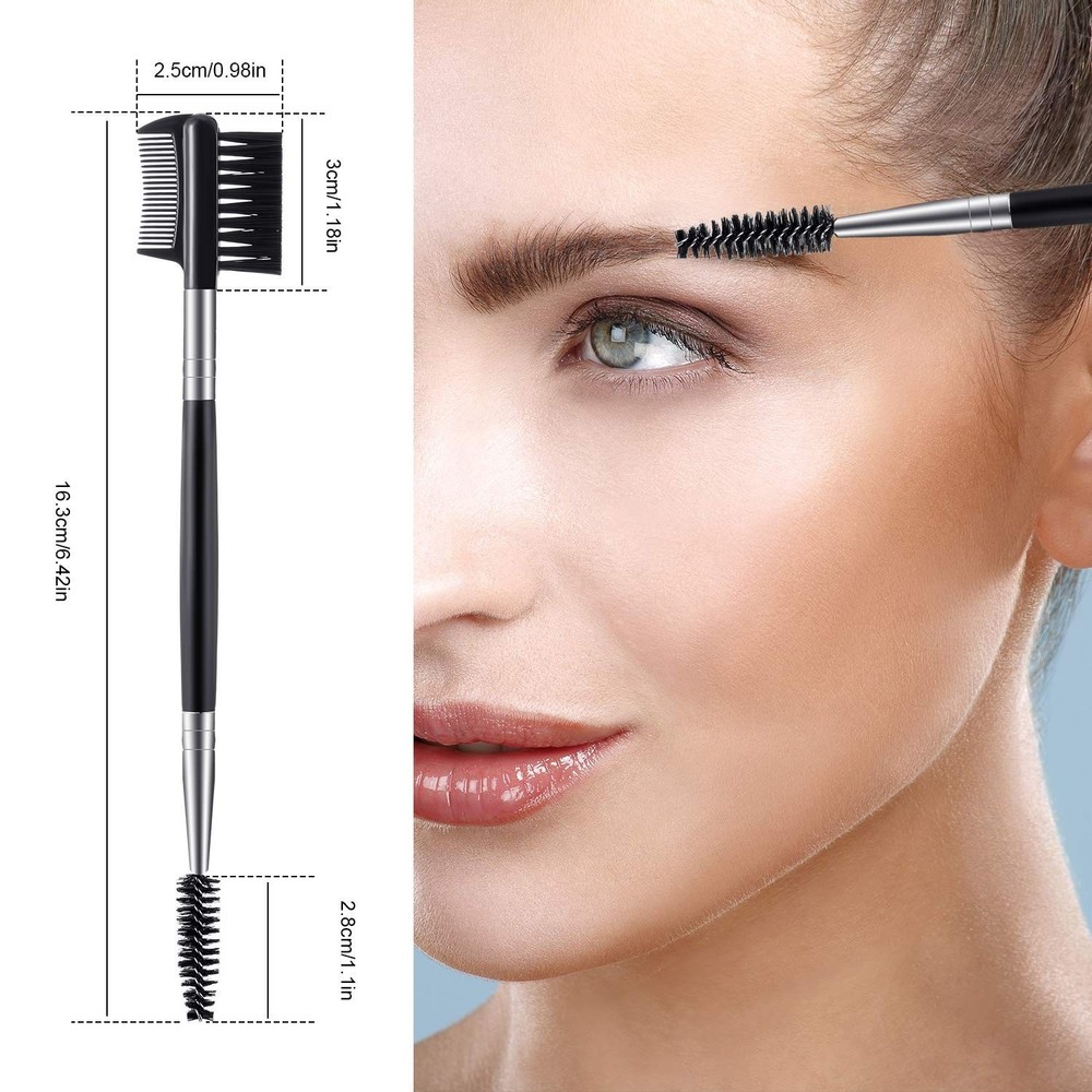 Eyebrow Brush Eyelash Separator Brow Comb & Lash Spoolie Professional Eye Makeup