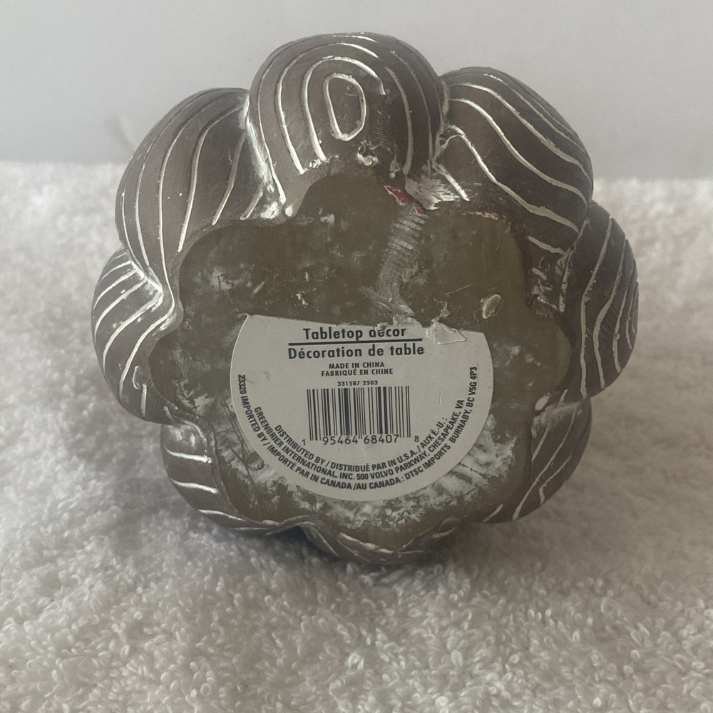 Autumn/Fall Ringed Brown Pumpkin Short Stem TableTop Decor (SHIPS IN 24 HOURS)