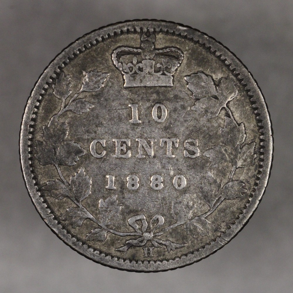 1880 H Canada Silver 10 Cents
