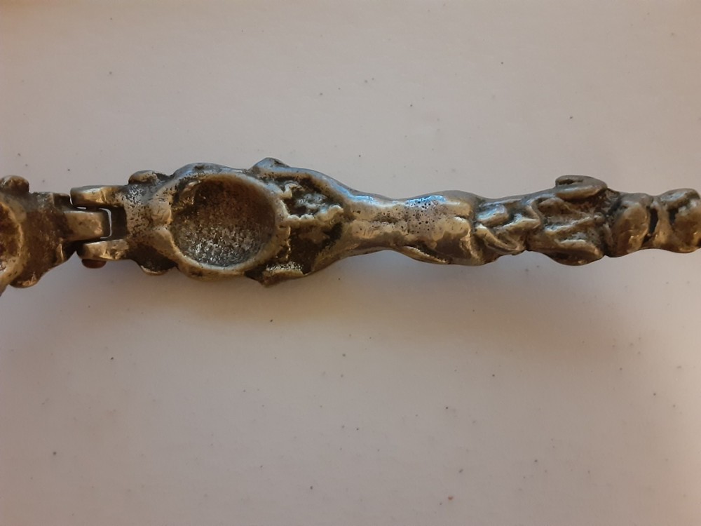 VTG./ ANTIQUE SOLID BRASS NUTCRACKER W/ CHERUB HANDLES