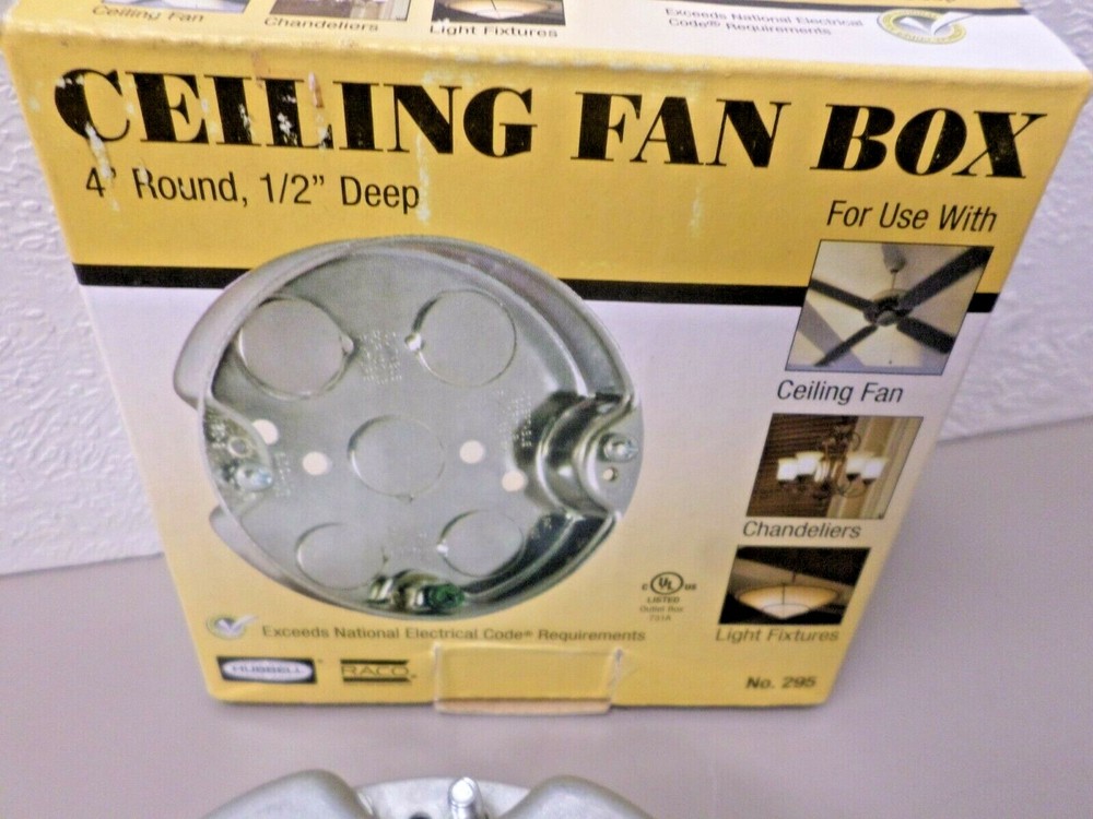 Hubbell Raco 295 4"" Round x 1/2" Deep Metal Ceiling Fan Pan
