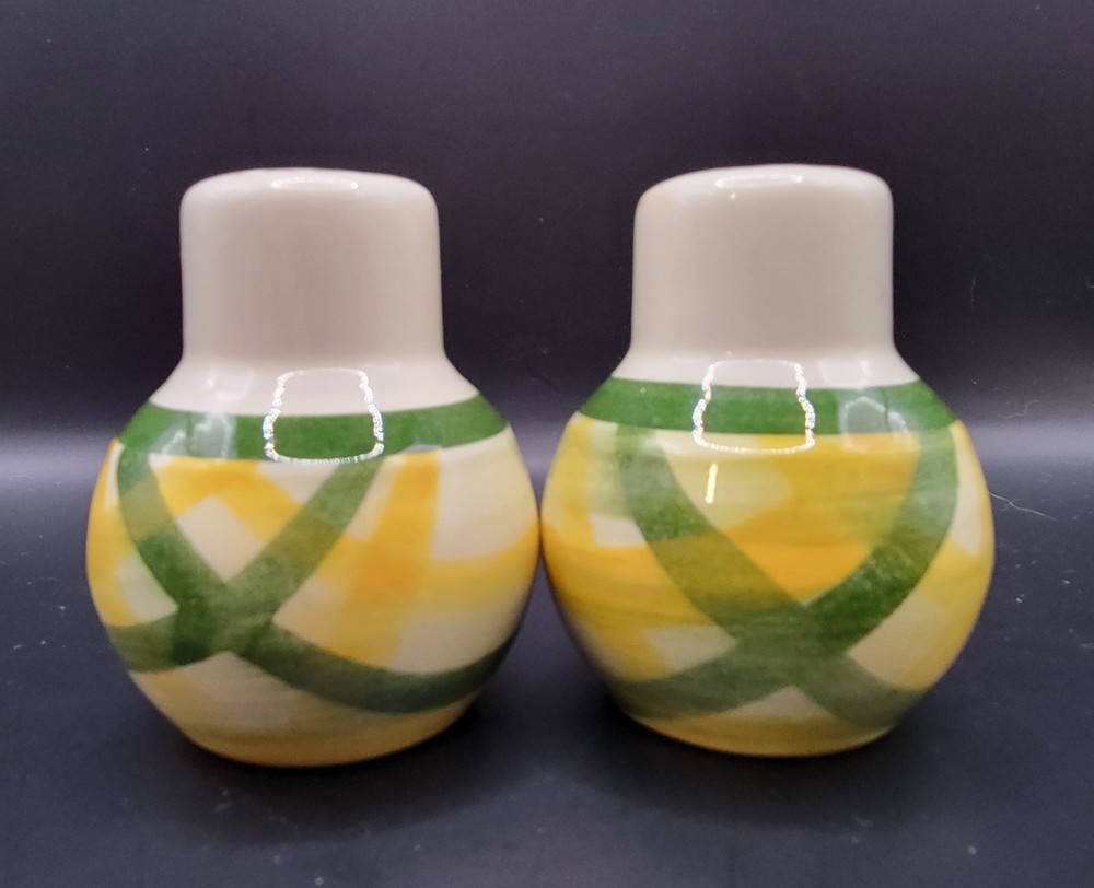 Vernon Kiln Vernonware Gingham Salt and Pepper Shaker Set