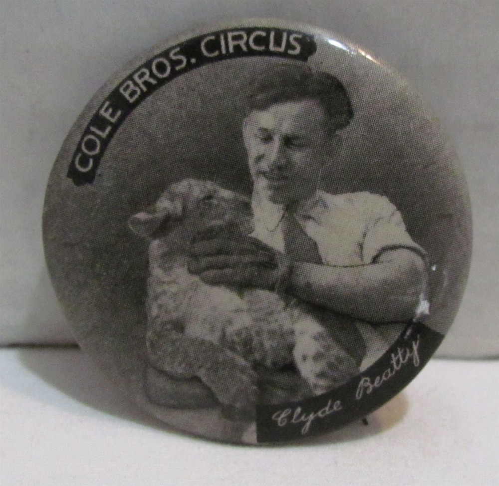 1930's Cole Bros. Circus Clyde Beatty Pinback Button