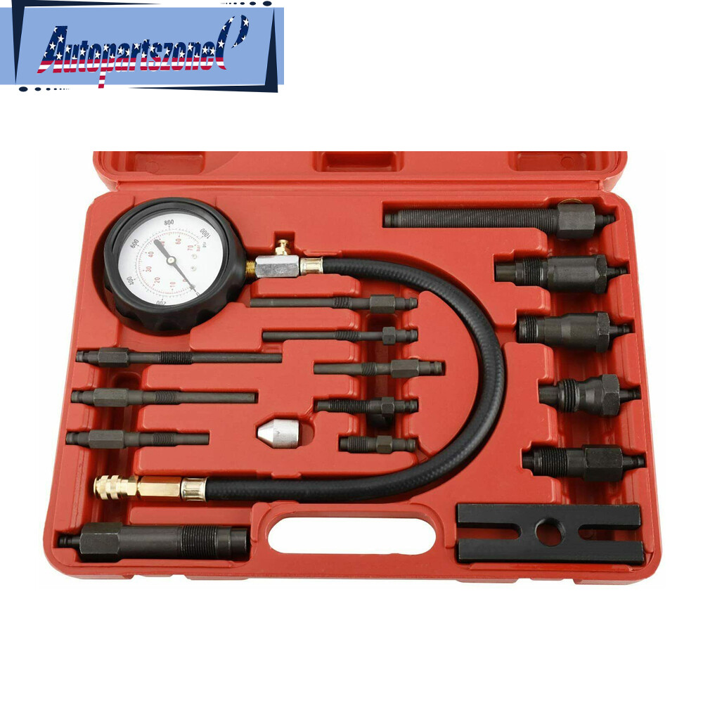 ⭐Diesel Engine Compression Gauge Tester Cylinder Pressure Test Injector Adaptor⭐