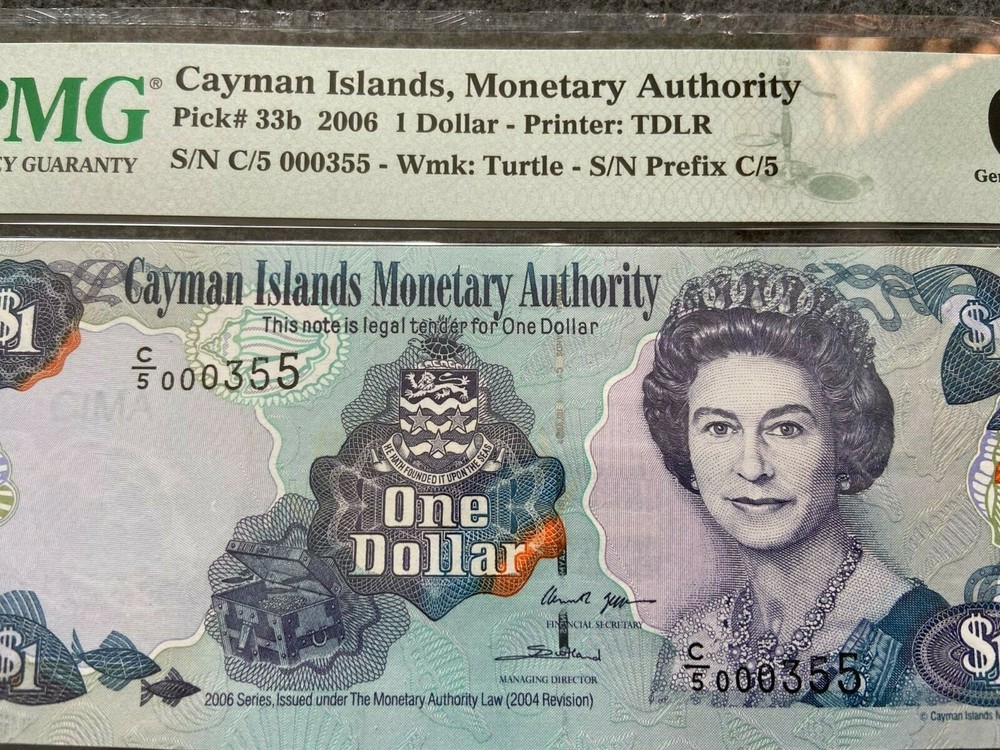 2006 Cayman Islands, Monetary Authority, $1 One Dollar PMG Certified