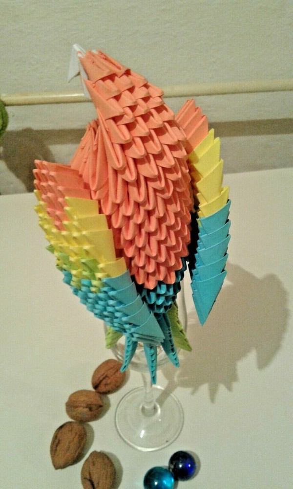 3D origami Parrots