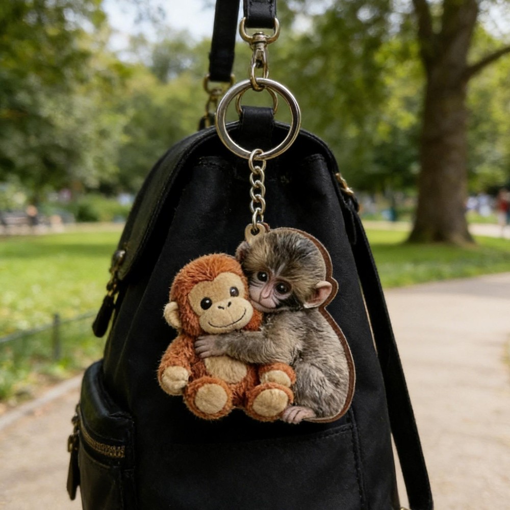 2 Pack Punch Monkey Keychain Team Punch Plush Keychain