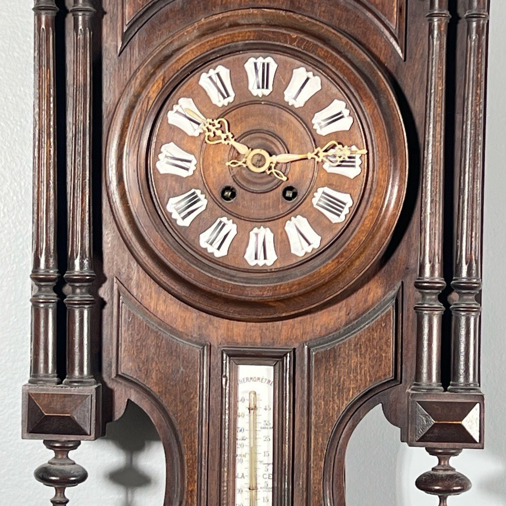 CARVED CLOCK / WEATHER STATION