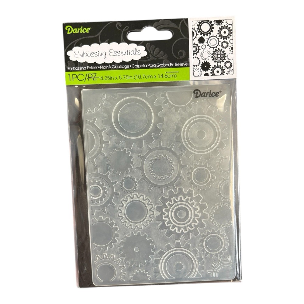 Darice Embossing Essentials Gears Folder Set NEW
