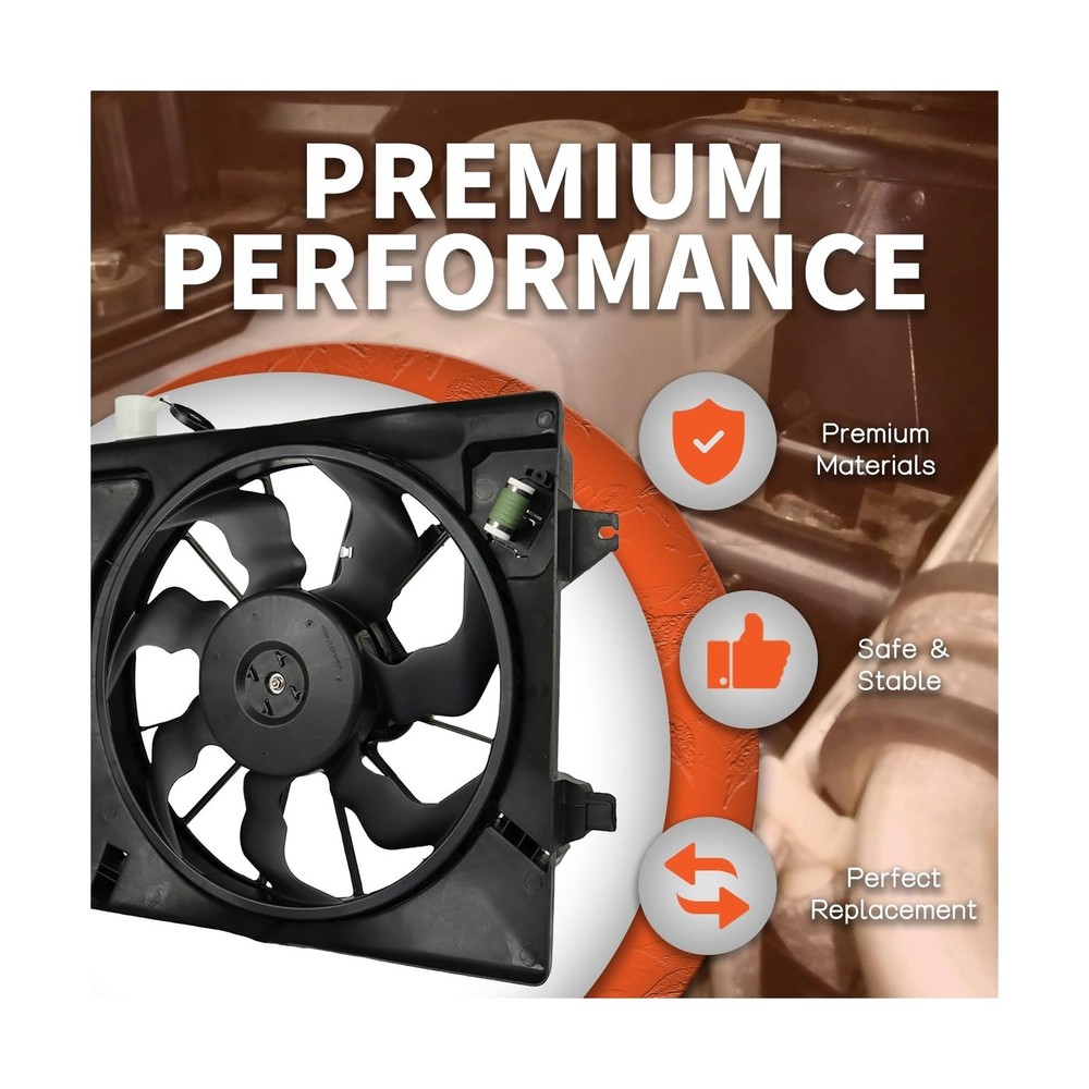 Labwork Radiator Condenser Cooling Fan Assembly Replacement for Hyundai Elant...